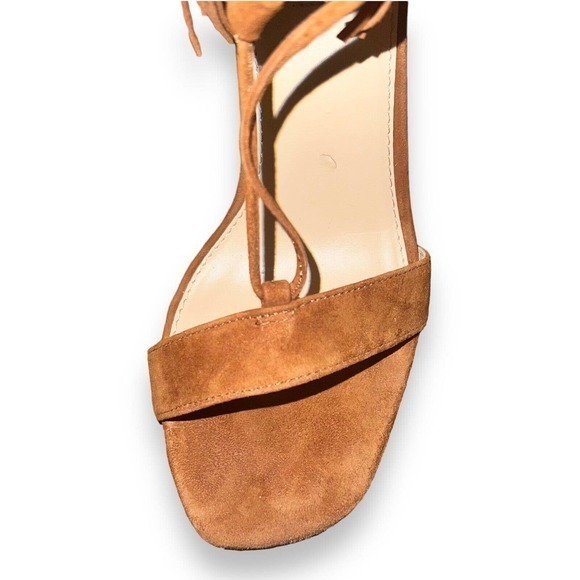 Steve Madden Womens Shay Sandal High Heel Shoes Brown Suede Fringe Tassel Zip 8M - Picture 8 of 11